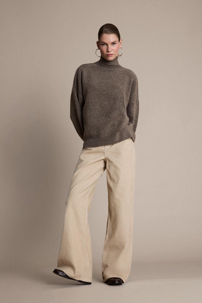 DeFacto Beige Woman Oversize Fit Half Turtleneck Knitwear Pullover Casual - Image 2